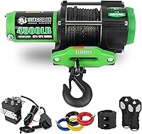 Vista 9 de Cabrestante eléctrico ATV/UTV de 2500 libras, cabrestante de cable de acero impermeable de 12 V, cabrestante eléctrico con control remoto con cable