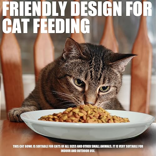 Miniatura 4 de 3 cuencos de comida para gatos, cuencos de cerámica para gatos con parte inferior de silicona antideslizante, platos antifatiga para gatos de