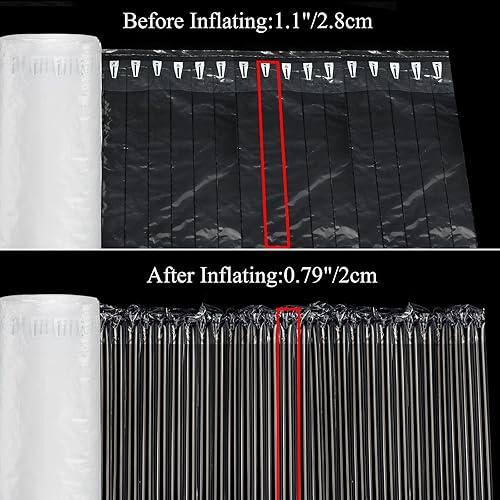 Miniatura 4 de Fasmov Columna de aire inflable de 13.7 pulgadas x 164 pies, película de cojín de aire para embalaje resistente y envío de botellas de vino, bolsas