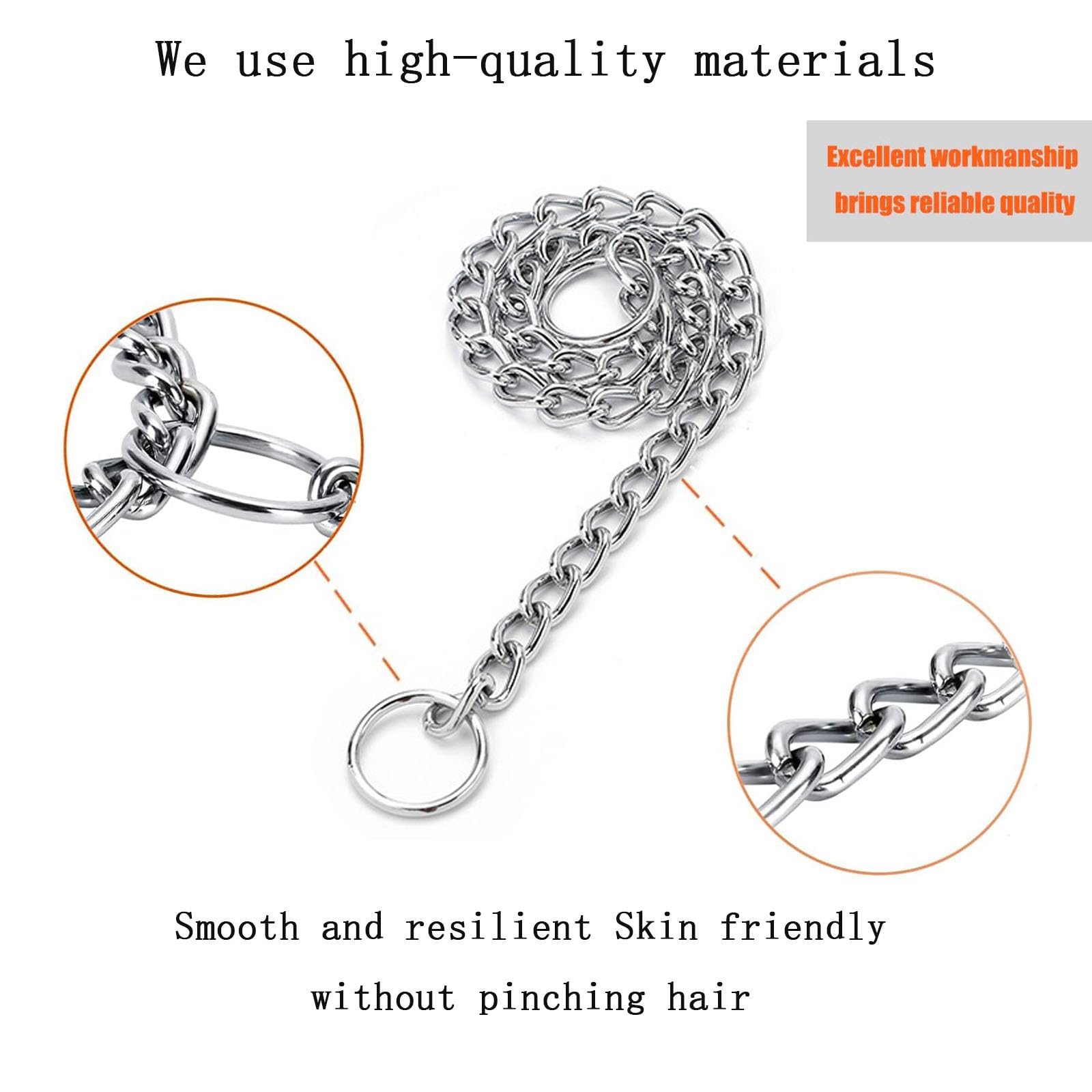 Dog Chain, Metal Dog Chain Collar,Length 65cm Diameter 4.0mm,Chain Dog Collar - Image 3