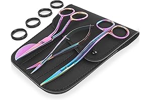Premium Embroidery Scissors Kit with Case for Smooth Snipping