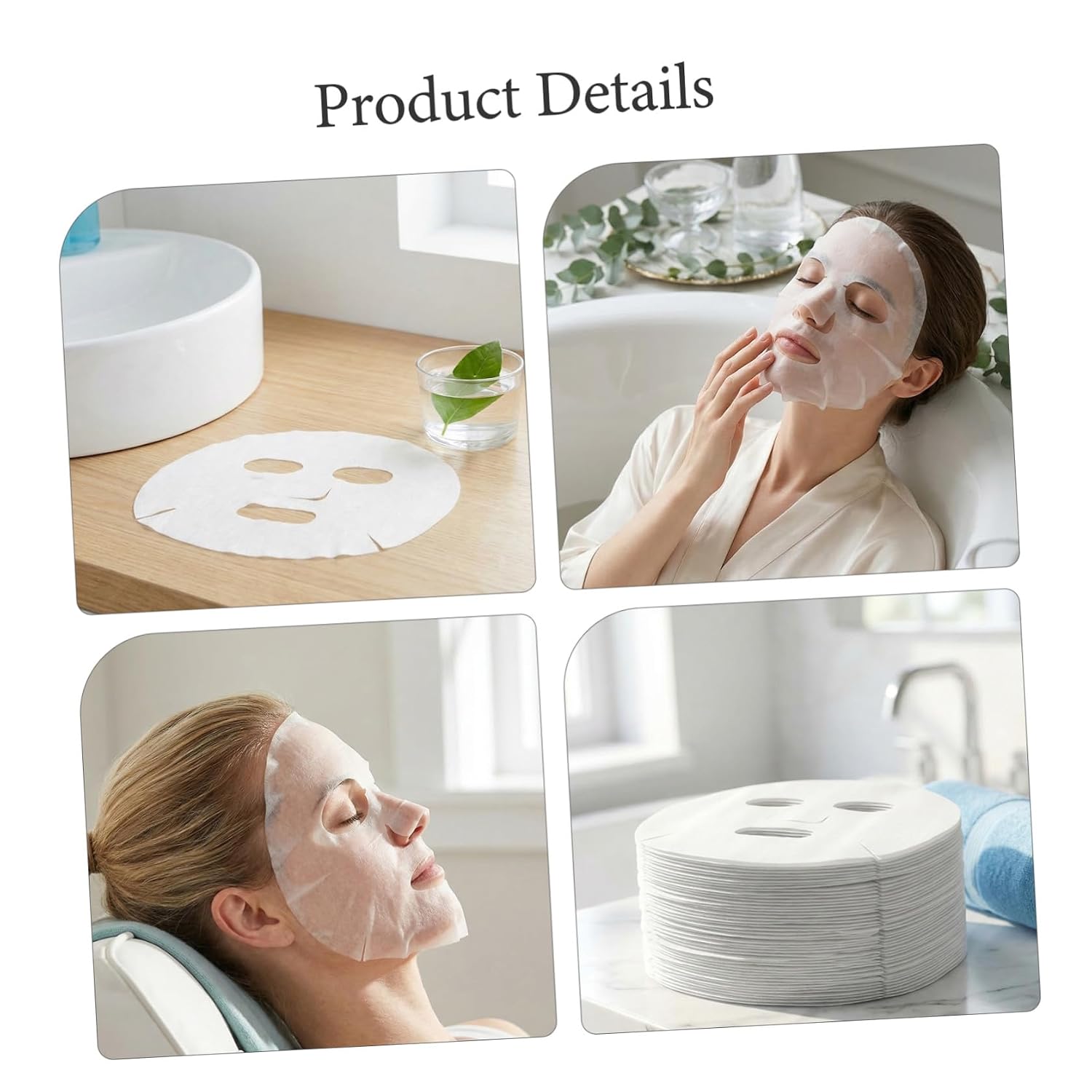 400pcs Cotton Facial Mask Sheets Compressed Face Cover for DIY Skincare Sustainable Cotton Material White Face Design Sheets for Home Beauty Treatments