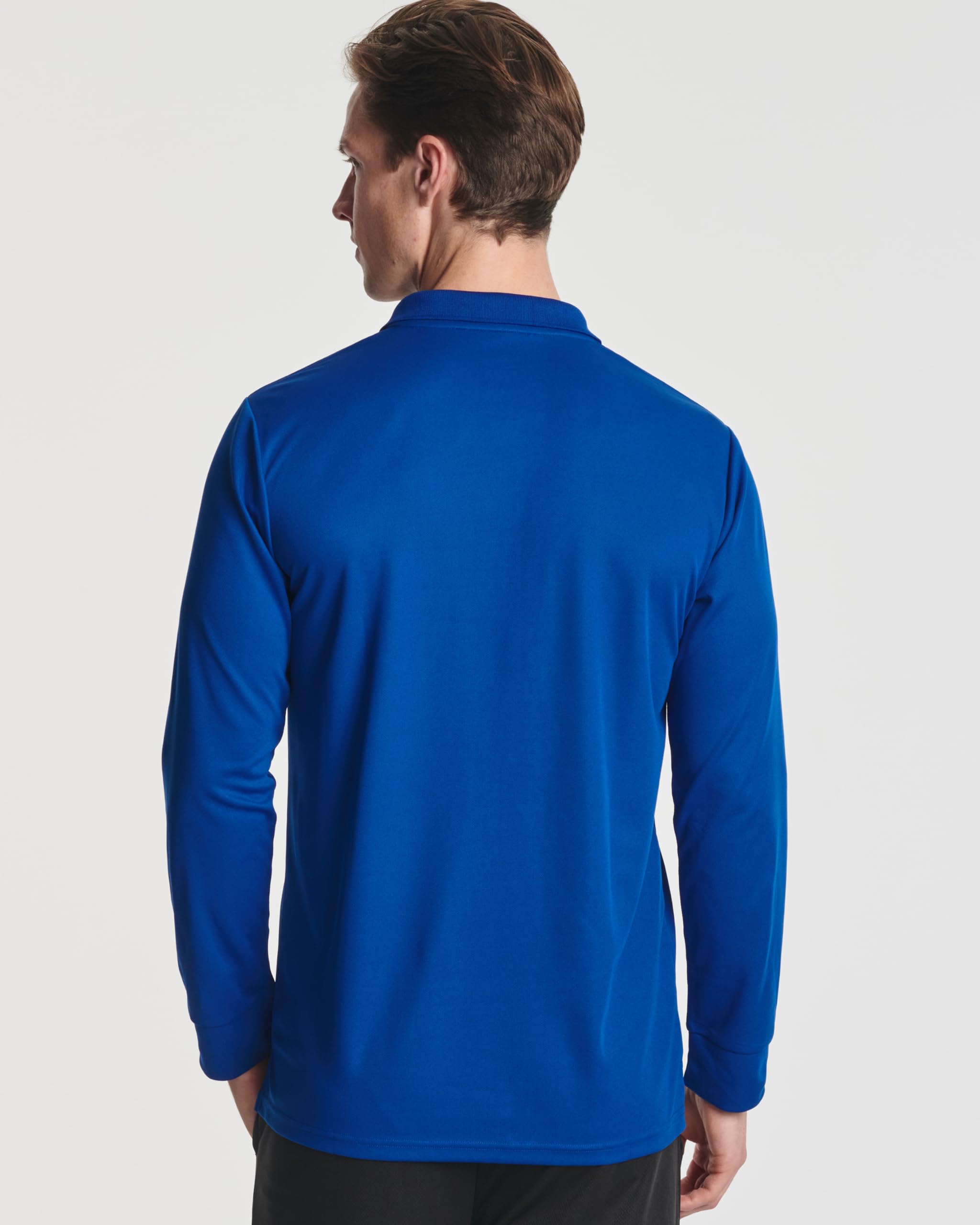 Real Essentials 3er-Pack Herren-Poloshirt aus Baumwolljersey, langärmelig, für Freizeit, Arbeit, Büro (erhältlich in Big & Tall)