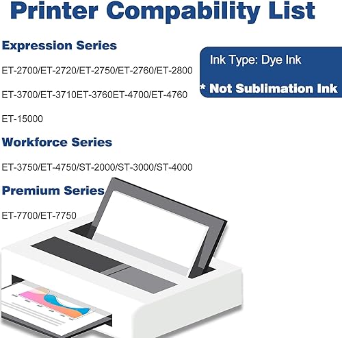 Miniatura 2 de 522 botellas de tinta de alta precisión de color de repuesto para Epson T522 502 Uso para recarga EcoTank ET-2803 ET-2800 ET-2720 ET-3750 ET-4800