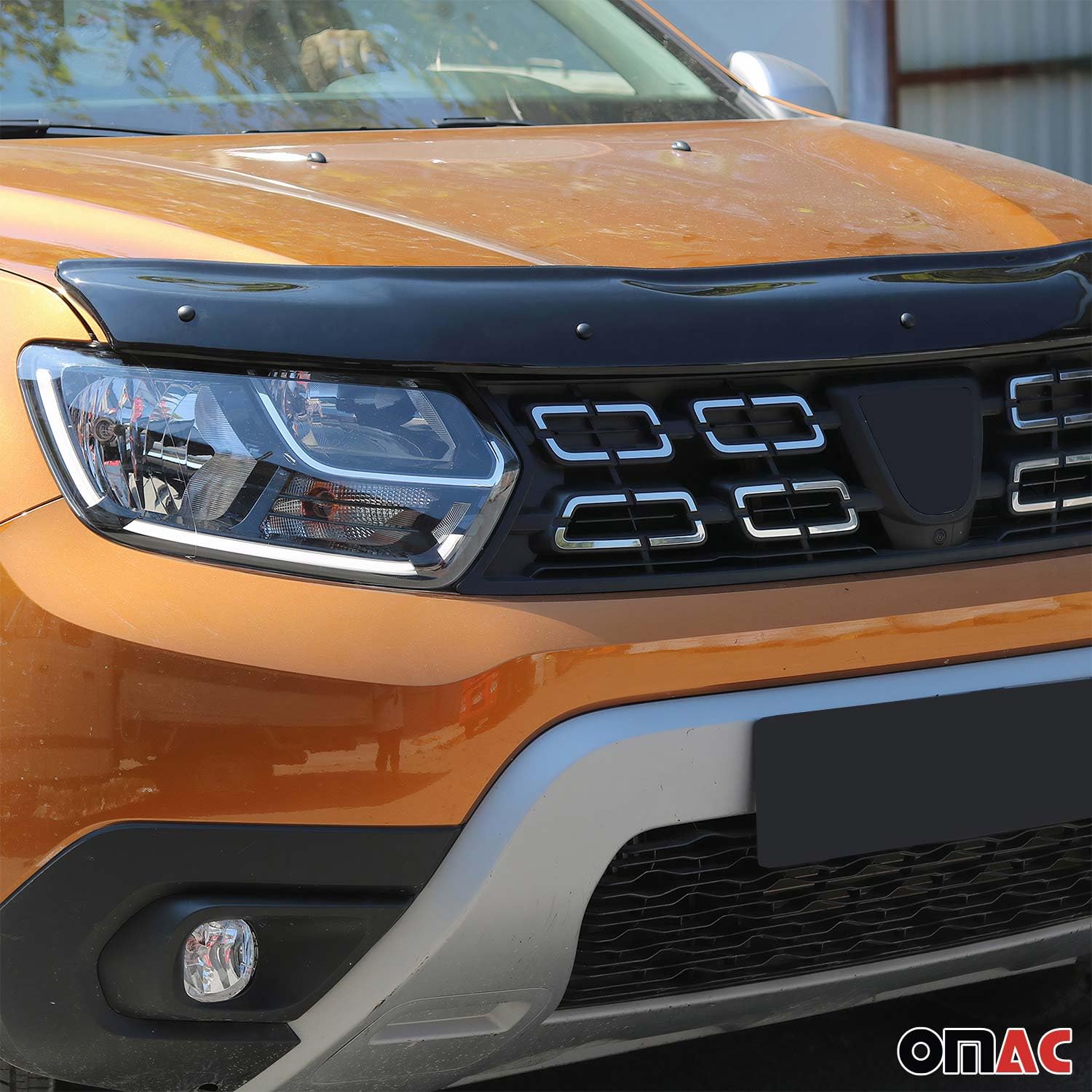 OMAC Cofano Deflektor Insekten Steinschlagschutz compatibile con Dacia Duster 2018-21 Dunkel