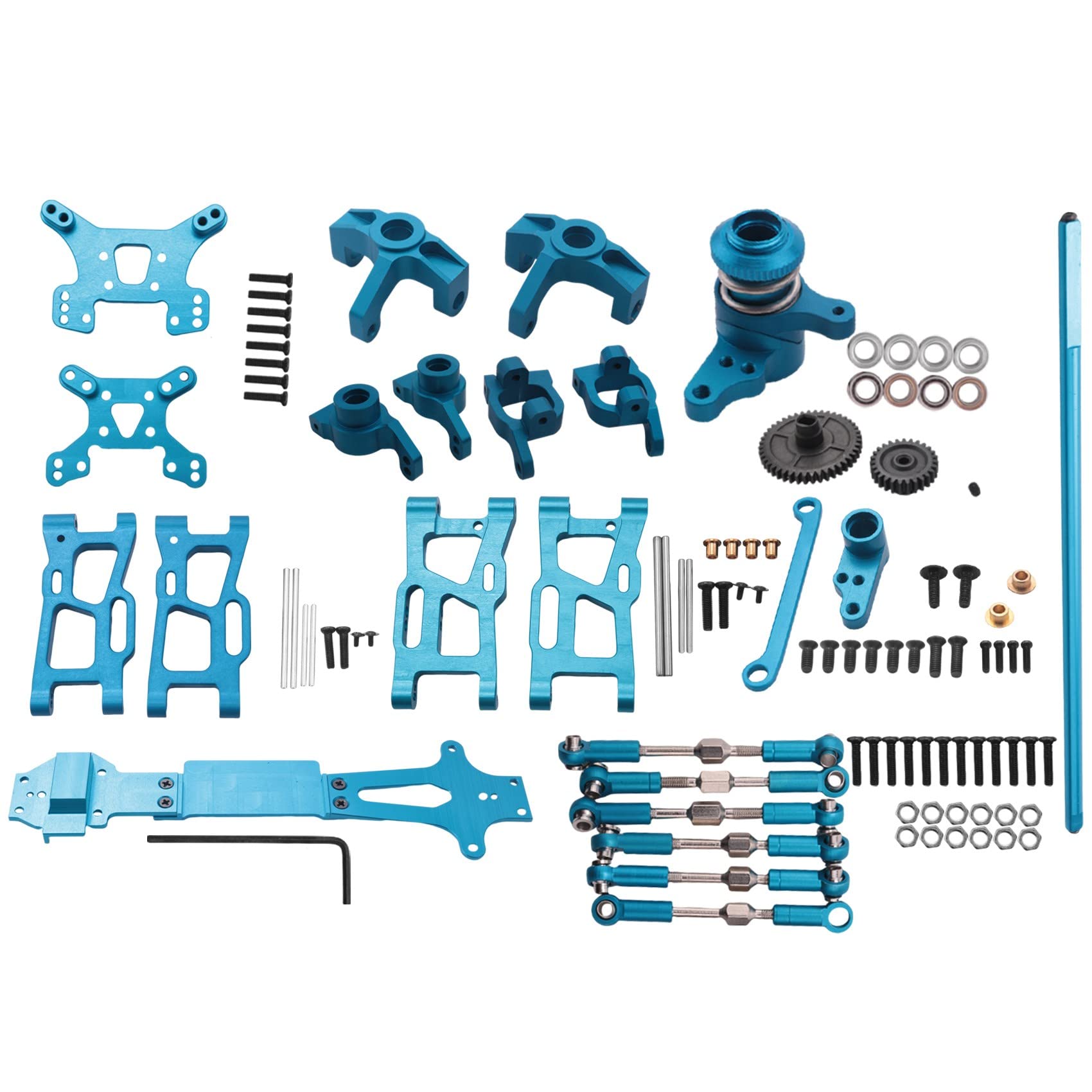 für 1:14 144001 RC Auto Voll Upgrade Teile Metall C Sitz Lenk Becher Schwinge Zentral Antriebswelle, Blau