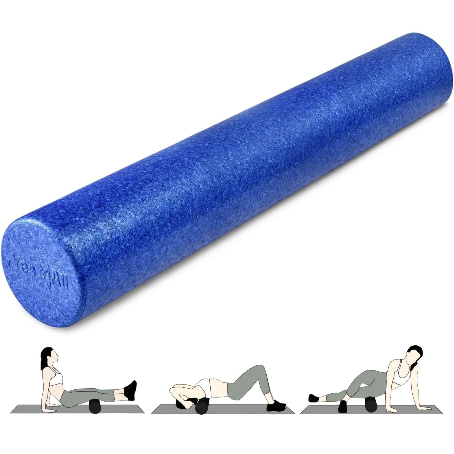 Yes4AllFoam Roller - Ultra Lightweight High Density EPP Muscle Roller 30/45/60/90 CM Long for Back, Legs, Workouts, Trigger Point Exercise, Gym, Pilates, Fitness, Yoga, Deep Tissue Muscle Massage