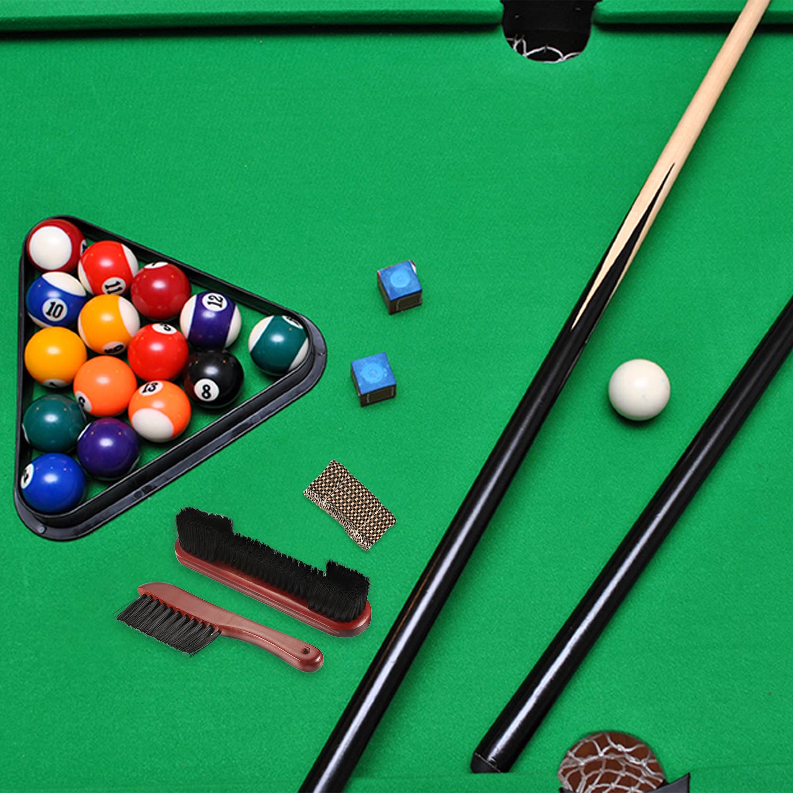 PATIKIL Billiard Pool Kugel Rack Set 2 in 1 Billardqueue Rack Dreieck Rack und 9-Kugel Diamant Billiard Rack für Billiard Pooltisch Schwarz