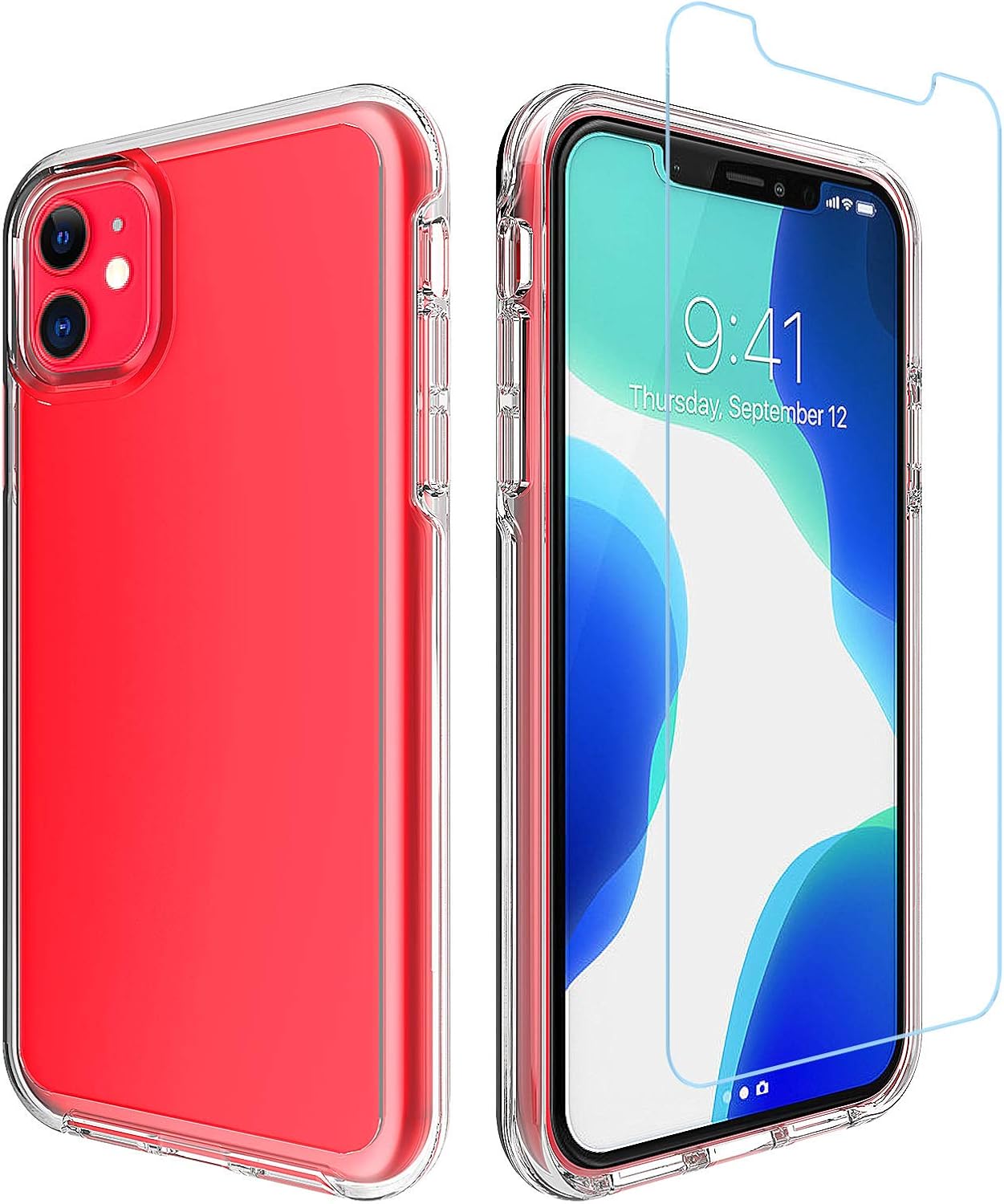 Amazon Com Ondigo Supreme Iphone 11 Case With Tempered Glass Screen Protector Clear Cell Phones Accessories