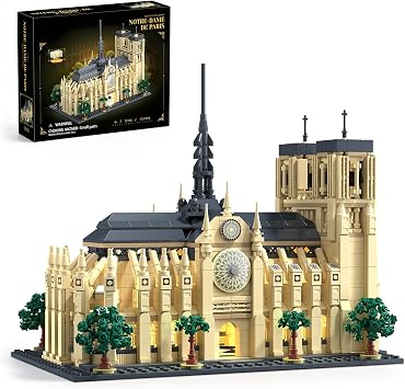Notre Dame de Paris Architecture Building Set with LED Light, 1757 Pcs Collectible Model of Paris Landmark Building Blocks for Adults, Birthday Gift for Boys Girls 14+
