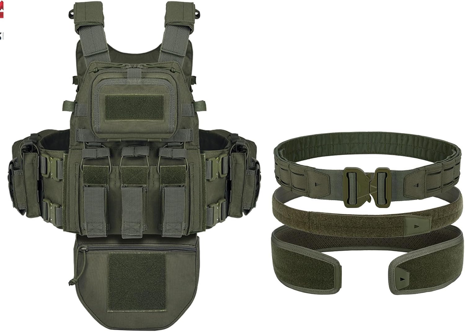 YAKEDA Tactical Carrier Quick Release Vest With Tactical Duty Belt
