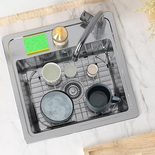 Miniatura 6 de SlimmKISS Protectores de rejilla para fregadero, rejillas inferiores de 18 pulgadas, protector de fregadero con radio de esquina, protector de