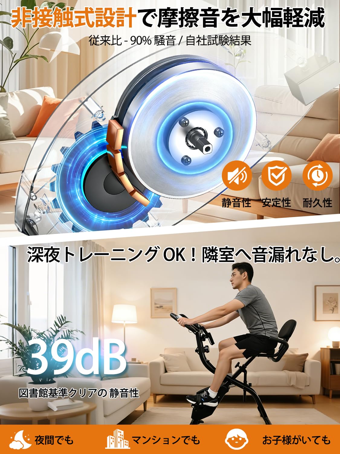 Amazon.co.jp: フィットネスバイク エアロバイク 家庭用 スピンバイク