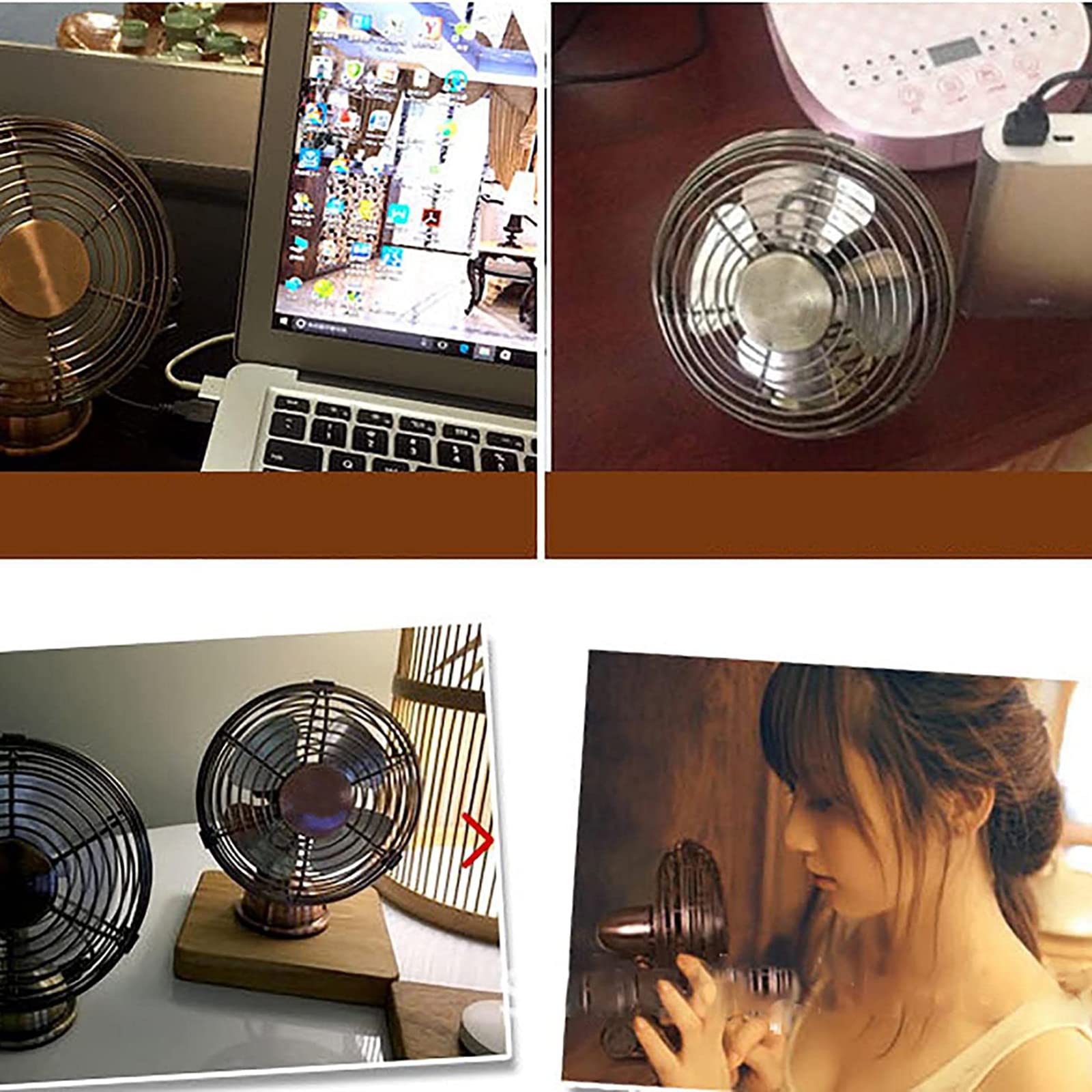 Przenośny wentylator stołowy, 12,7 cm mini wentylator USB, regulowany 90°, idealny do biura, domu, na kemping, do akademika, osobistej chłodnicy powietrza dla wygody w dowolnym miejscu
