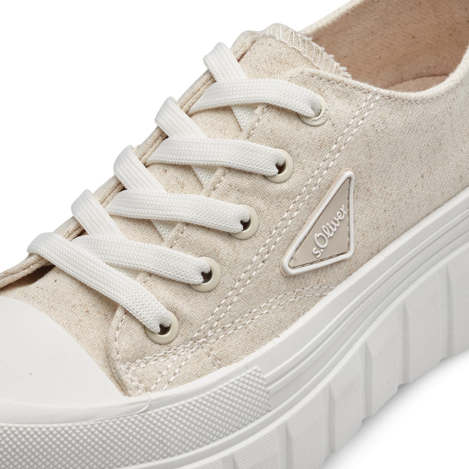s.Oliver Damen Plateau Sneaker aus Stoff Bequem