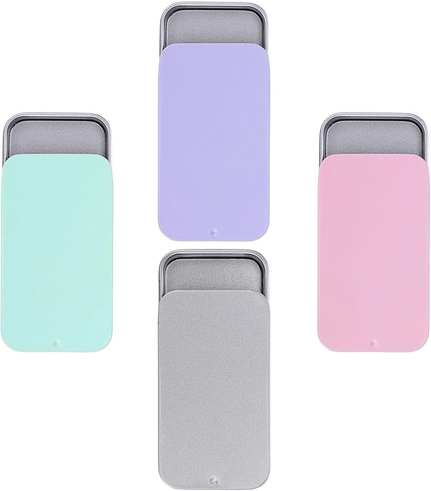 4 Pcs Small Tin, Small Metal Tin with Magnetic Closure for Needles — 사진 1