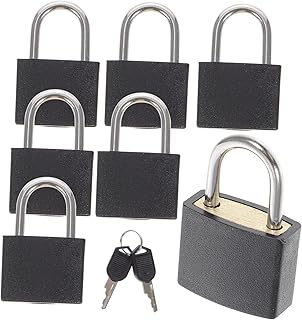 SHERCHPRY 7pcs Small Suitcase Lock Backpack Suitcase Mini Padlock Keyed Padlocks Luggage Lock Cabinet Lock Padlock with Key Small Locks with Keys Locker Padlocks Small Luggage Locks Metal