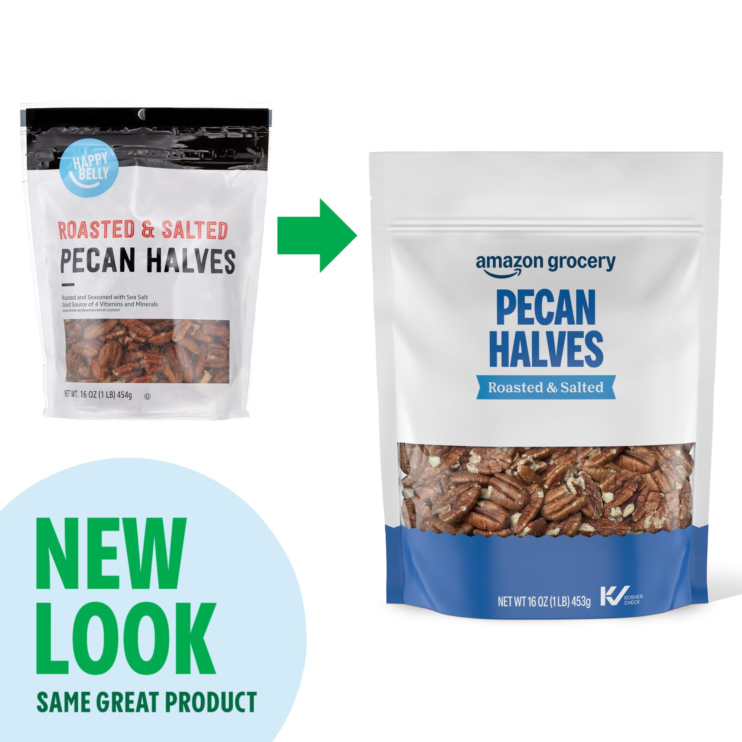 Happy Belly Roasted and Salted Pecan Halves 16 Ounce — view 4