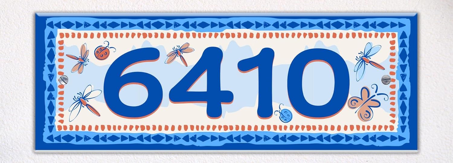 Garden Creatures Tiles House Address Ceramic Tile House Number Large Address Plaque