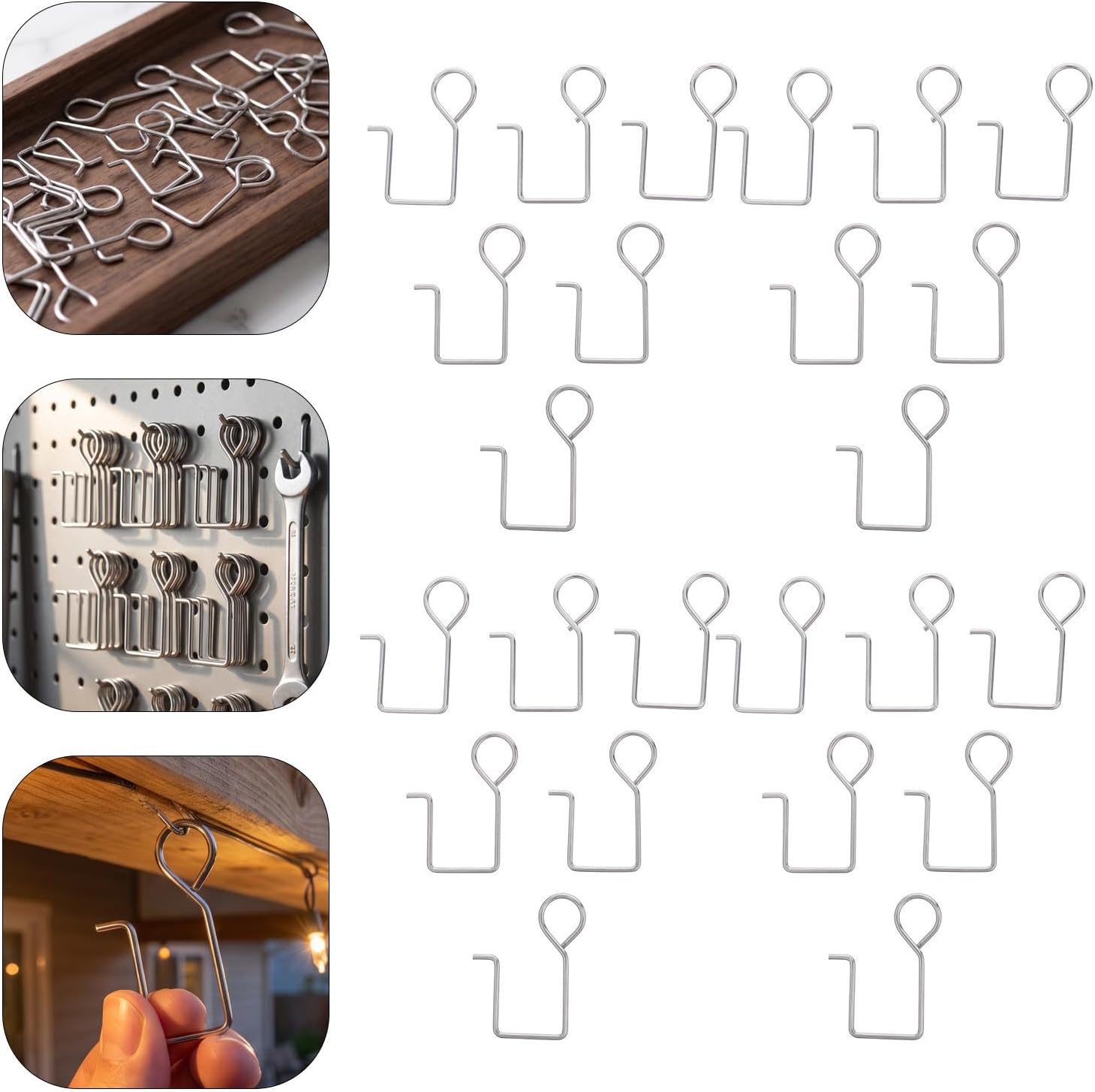 50pcs String Light Clips, Stainless Steel Hangers for Gutters