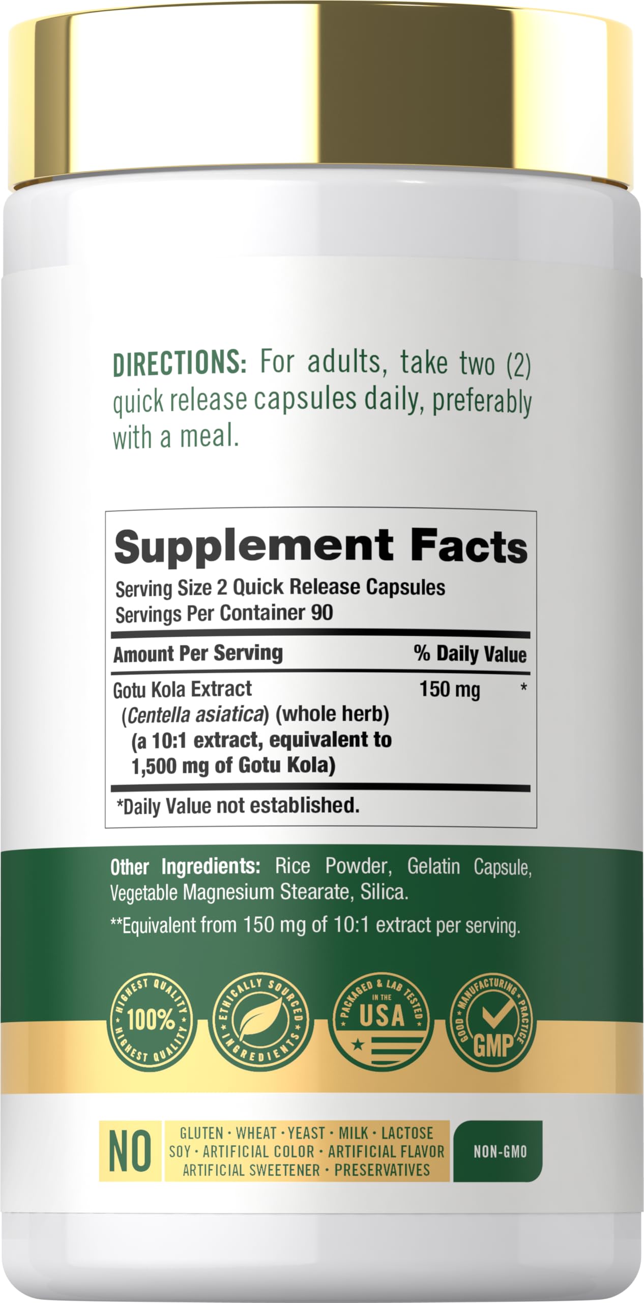 Carlyle Gotu Kola Supplement | 180 Capsules | Traditional Herbal Extract — Amazon image 2