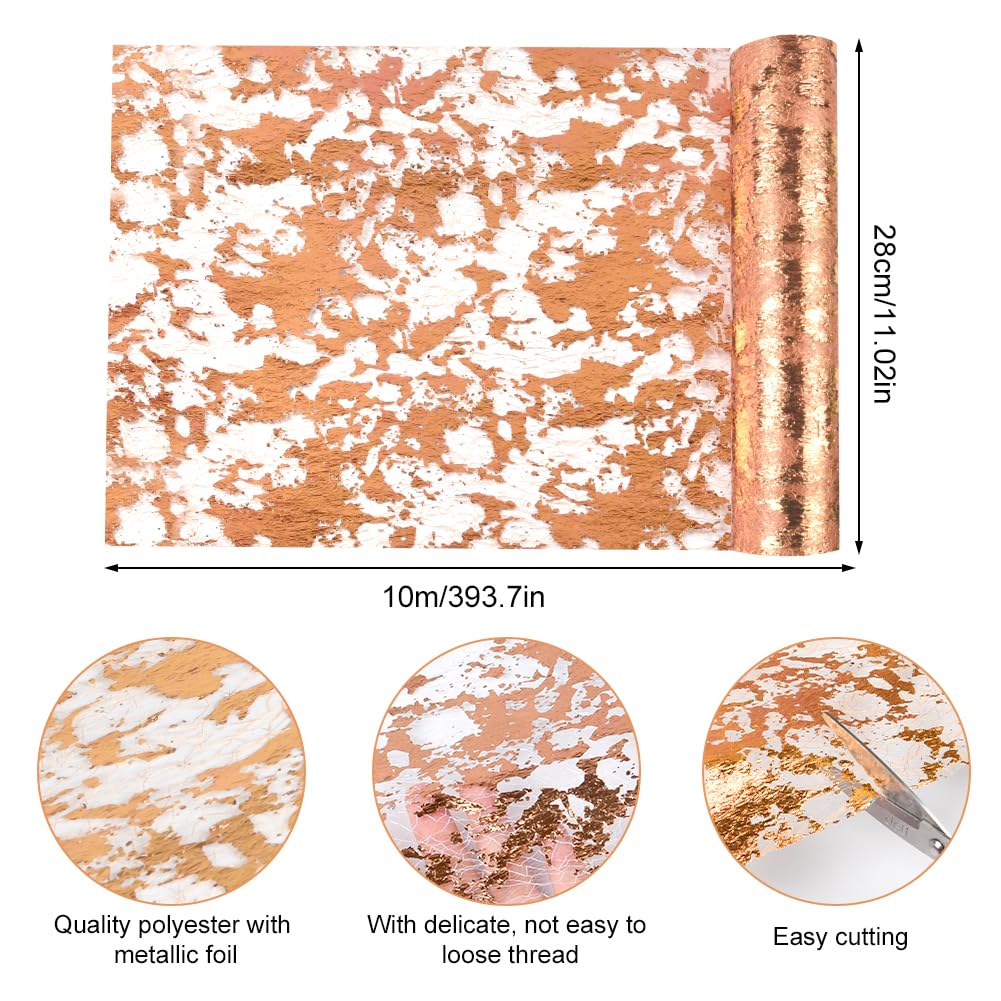 3 runner da tavola dorati, 71 cm x 3 m, in tulle e chiffon trasparente