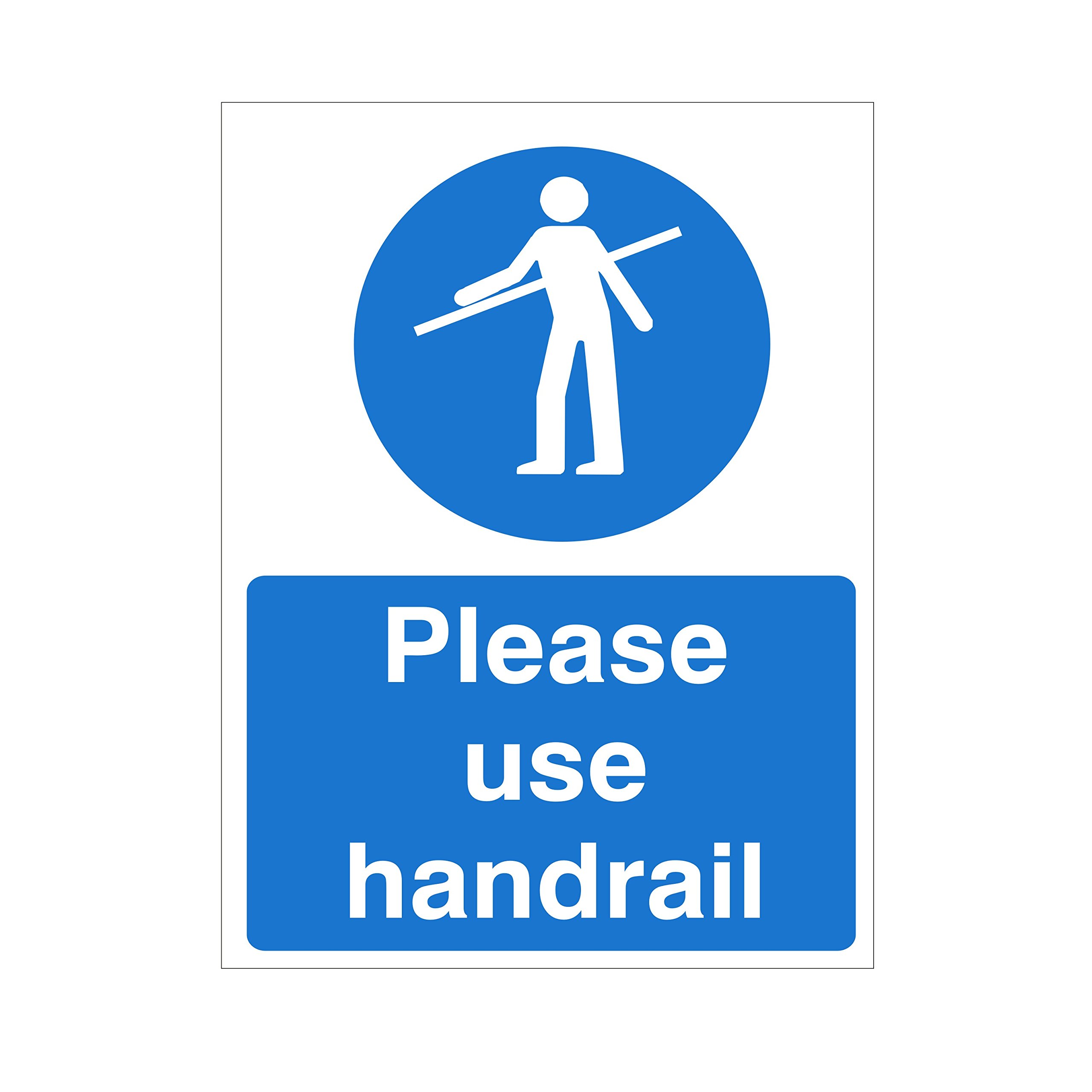 Uk Safety Store Please Use Handrail Sign 150Mm X 200Mm - Rigid Plastic