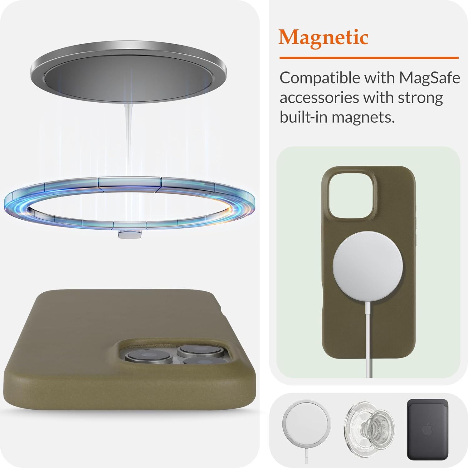 LONLI Edition | Italian Leather - for iPhone 16 Pro Max - Premium Italian Full Grain Leather Phone Case - Develop Unique Patina - Spruce - Image 5