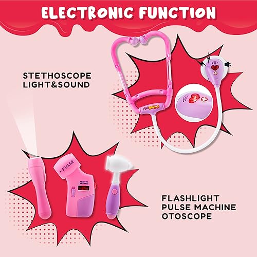 Miniatura 4 de JOYIN Kit médico de 31 piezas para niños juguetes de simulación kit médico educativo para dentistas con estetoscopio electrónico juego de roles