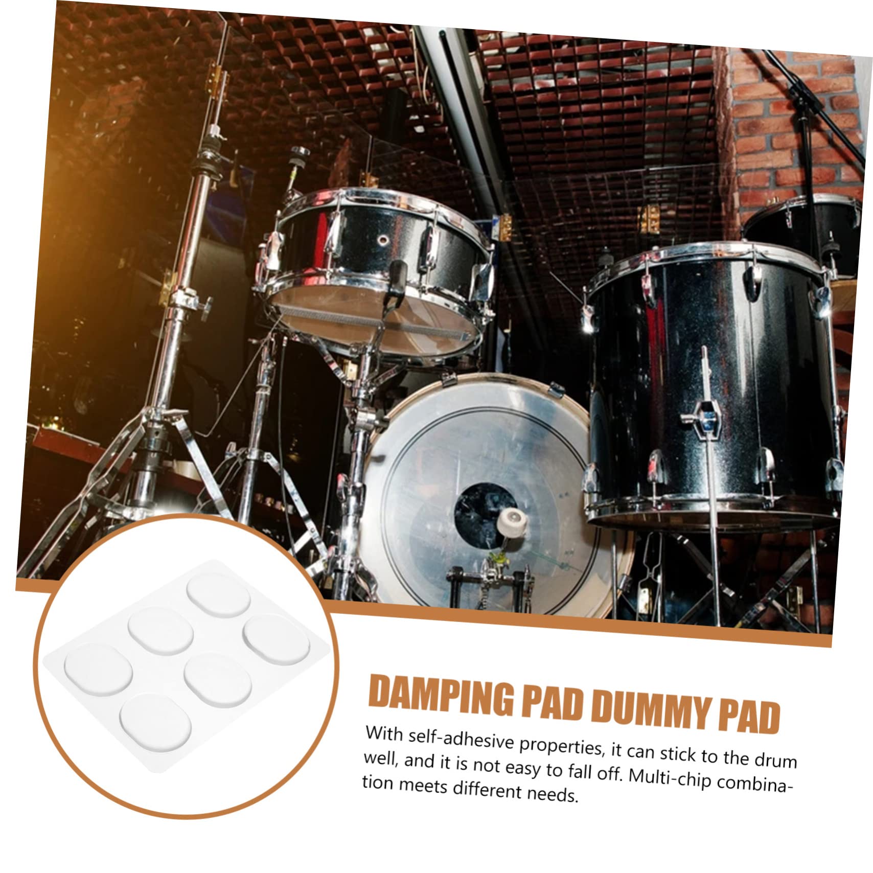 Yardwe 12Pcs Transparent Drum Silicone Pads Durable Drum Silencers for Sound Suppression Reusable Drum Dampeners for Drummers for Practice