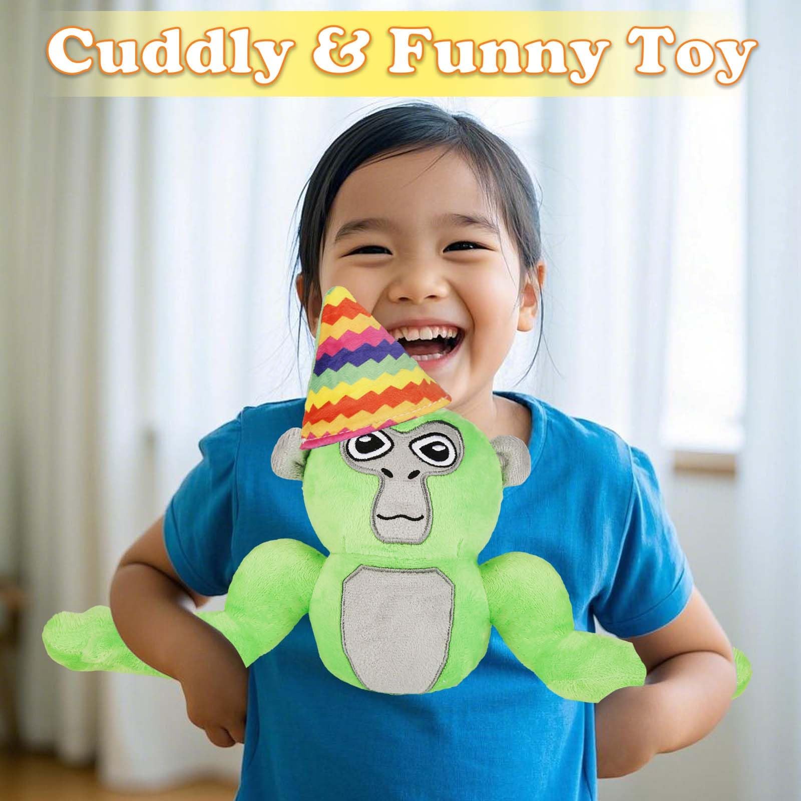 Ainvliya Gorilla Monkey Plush Toy- Soft Plushie Stuffed Animal Toys Gorilla Doll with Hats and Branch Scepter Plush Throw Pillow Doll for Game Lovers Fans Kids Adult Playing Sleeping Collection Gift - Image 3