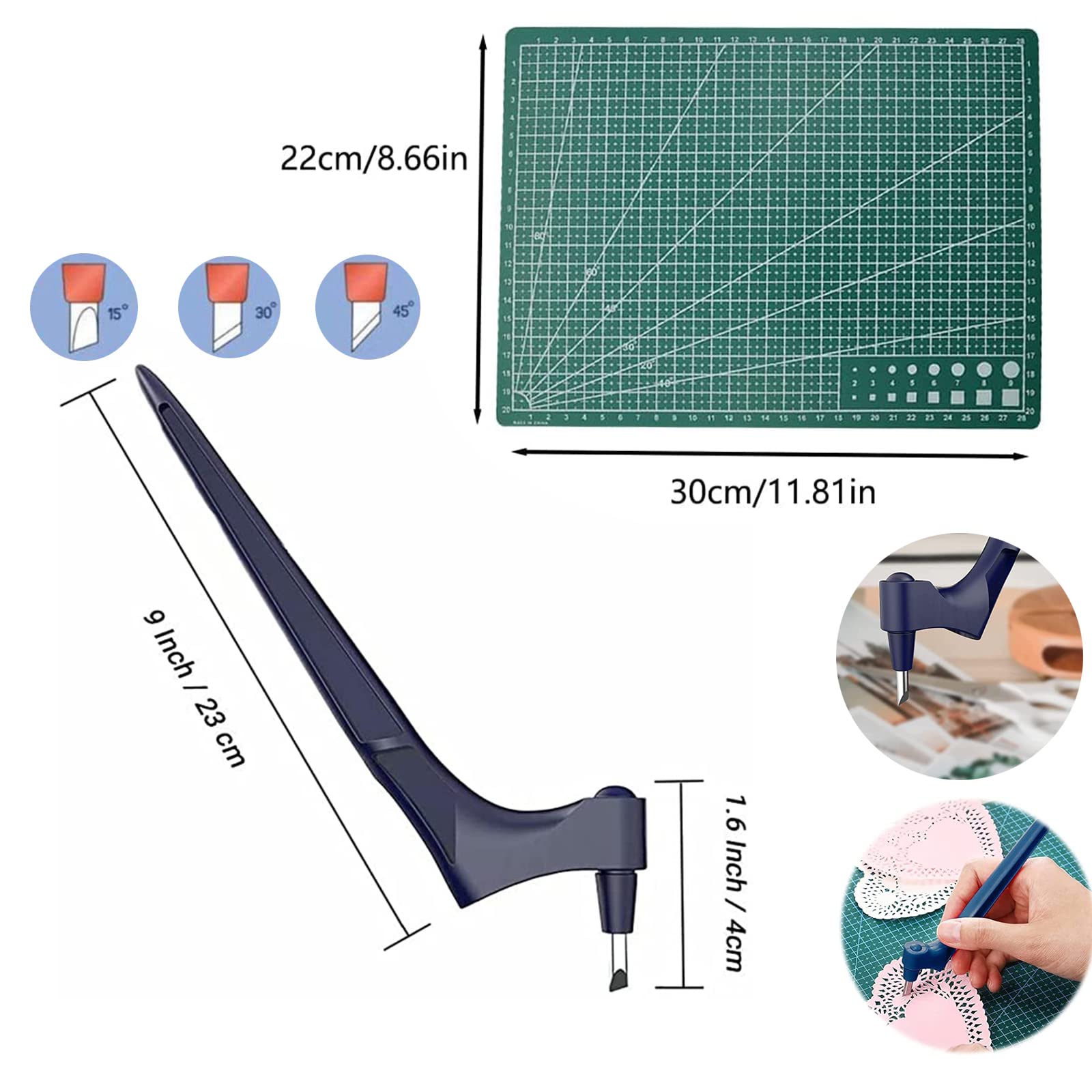 LUMOOM Set Di Coltelli Da Artigianato In Acciaio Inox 360 Gradi - 2