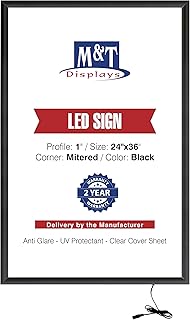 M&T Displays Buy Max LEDbox LED Light Poster Frame 24x36 Inch Black 1