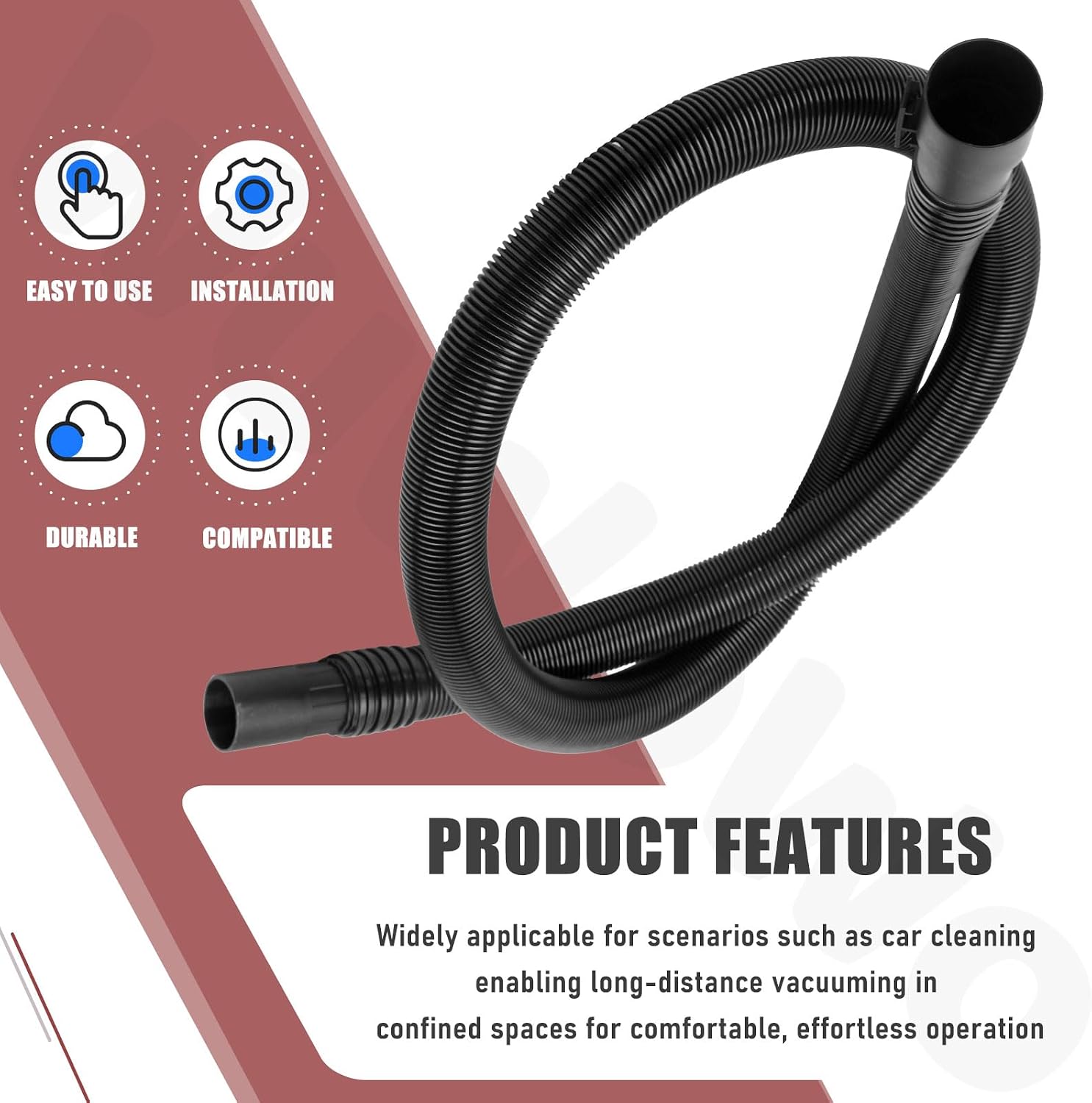7 Feet 31713 Vacuum Hose Kit for Rid-gid Wet/Dry Vacuums with 1-1/4" Adapter, Fit Most Wet Dry Shop Vacuum Cleaners and WE06700 6 Gallon, WD40500 4 Gallon Vacuums