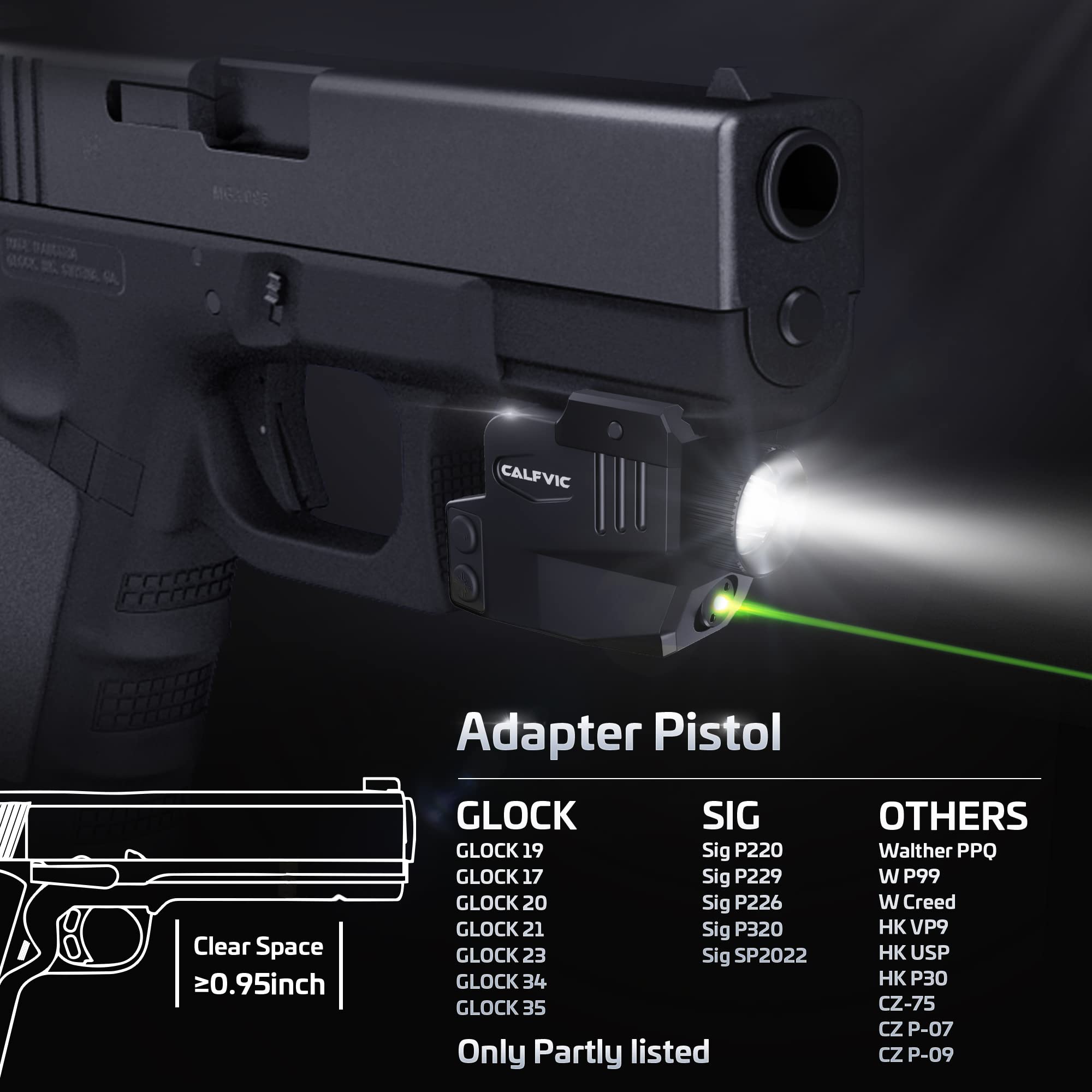 Buy Pistol Light Laser Sight Gun Light Picatinny Weaver Rail with Charging Quick