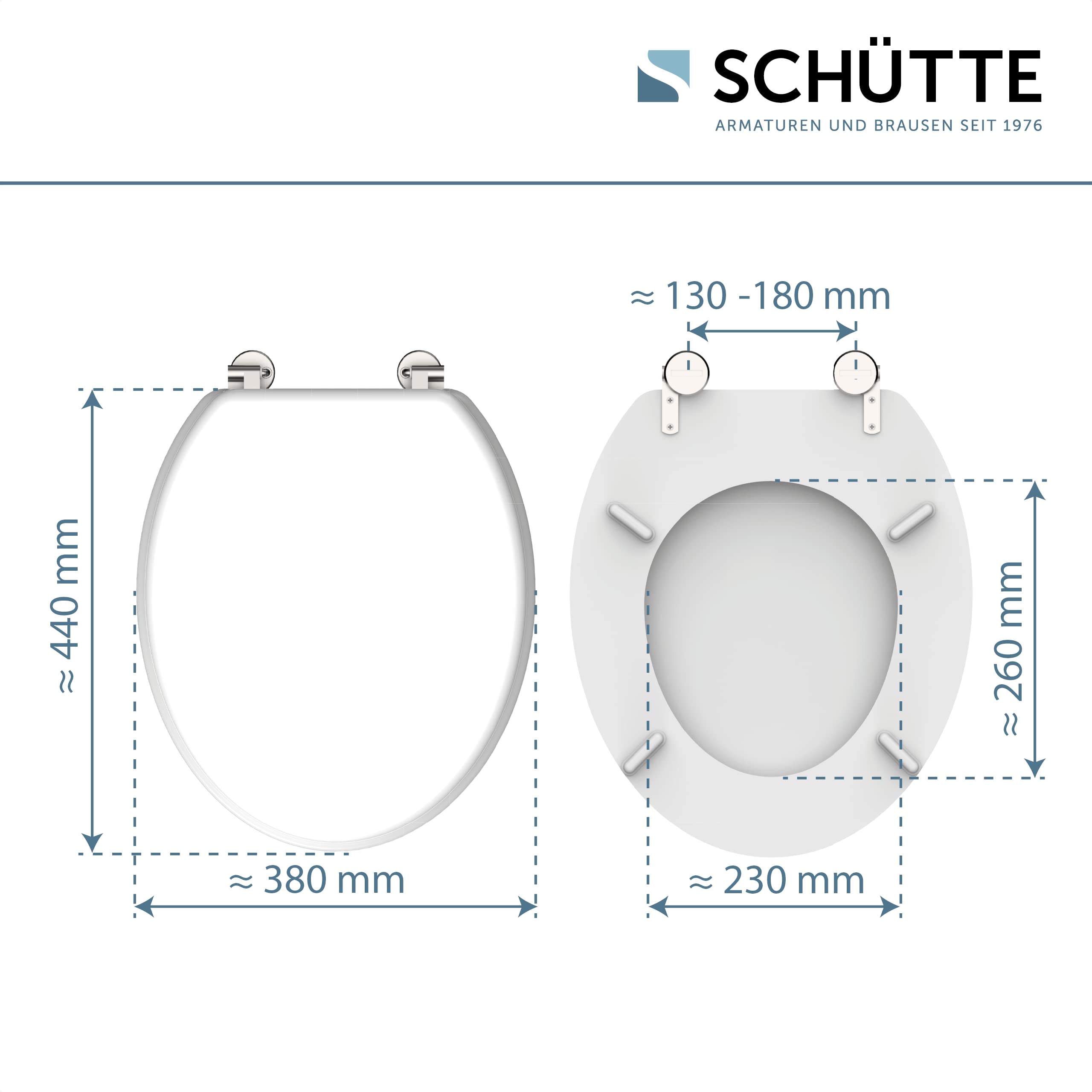 SCHÜTTE Deska sedesowa WHITE, deska sedesowa z drewnianym rdzeniem, biała 84000