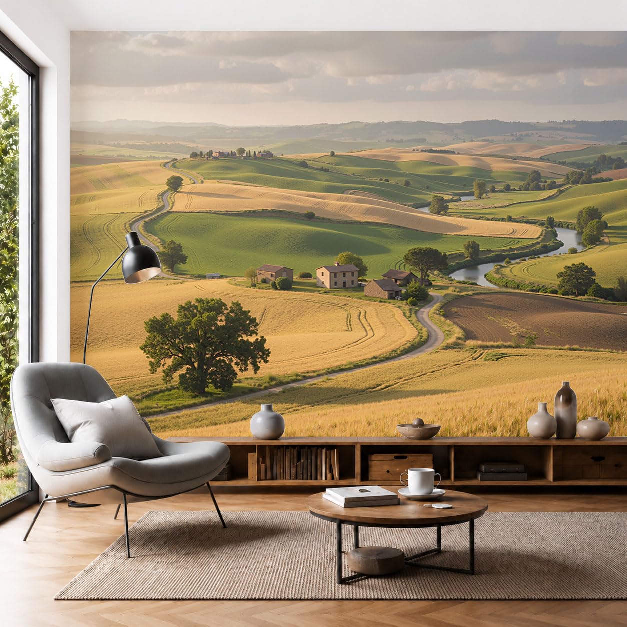 Papier peint panoramique pour habiller un grand mur blanc 450 x 315 cm