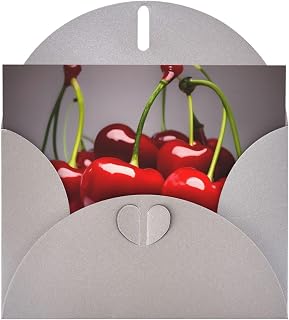 Chilean cherries Greeting card.Gray Luxury Pearlescent Greeting Card, Premium Cardstock for All Occasions