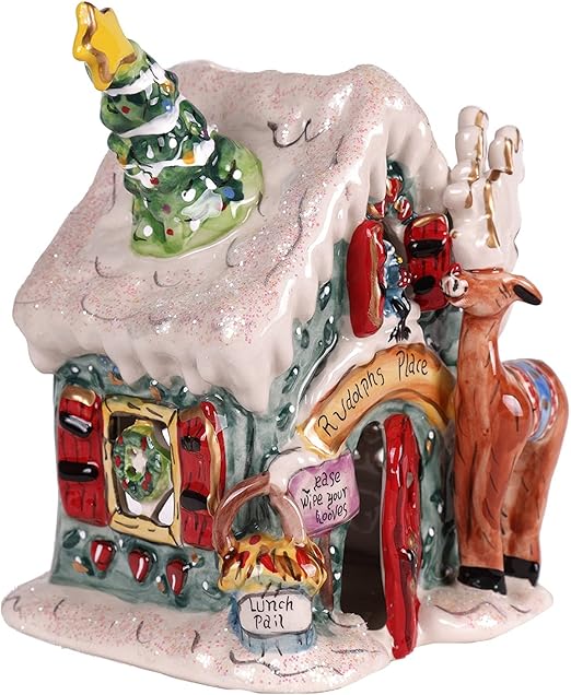 Blue Sky Clayworks 888032 Rudolph Place Candle House, 7-inch Height