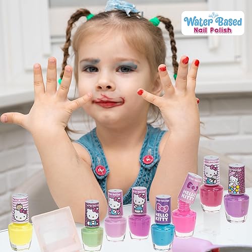 Miniatura 3 de Townley Girl Hello Kitty - Juego de 8 esmaltes de uñas, a base de agua, no tóxico, juego despegable para niñas y niños a partir de 3 años, perfecto