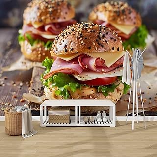 Peel and Stick Wallpaper Everything Bagel Spiced Ham Cheese Wall Mural Modern Contact Paper Removable Self Adhesive Wallpaper for Living Room Bedroom Furniture