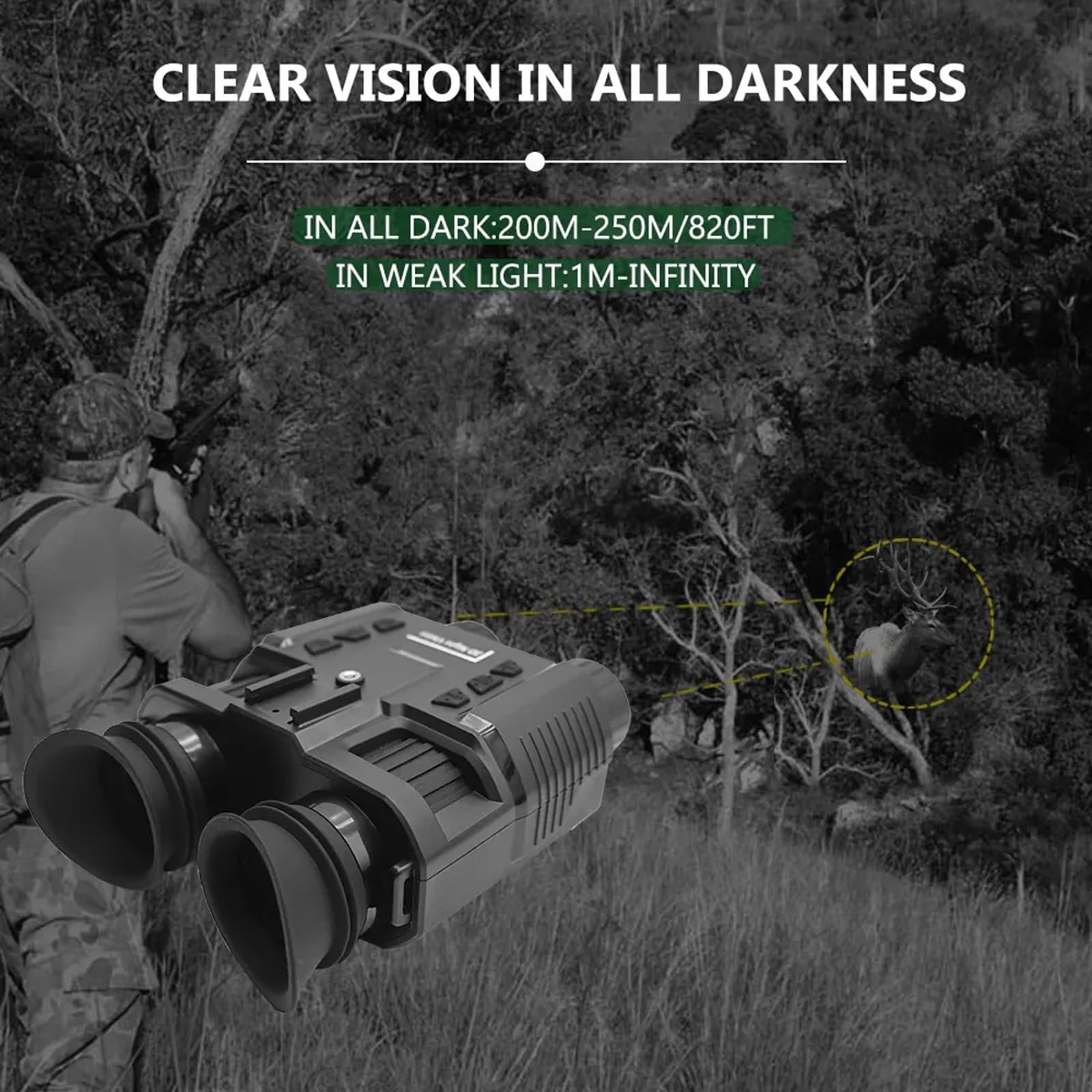 Occhiali Visione Notturna GTMEDIA N4: Binocolo Digitale Infrarossi Da Casco E Mano