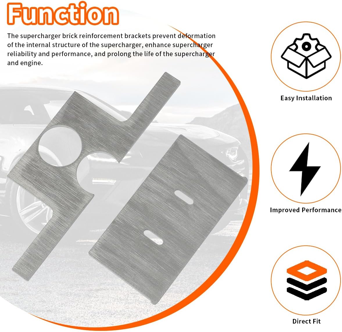 for 2012-2015 Chevrolet Camaro ZL1 LSA Supercharger Brick Reinforcement Brackets Replacement for 150035