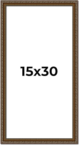 Miniatura 156 de Marco de fotos completo de madera dorada envejecida de 16 x 20 pulgadas con plexiglás acrílico UV, parte trasera de tablero de espuma y accesorios