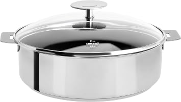 Cristel Mutine S26QEKP Saute Pan, 4.5 quart, Silver