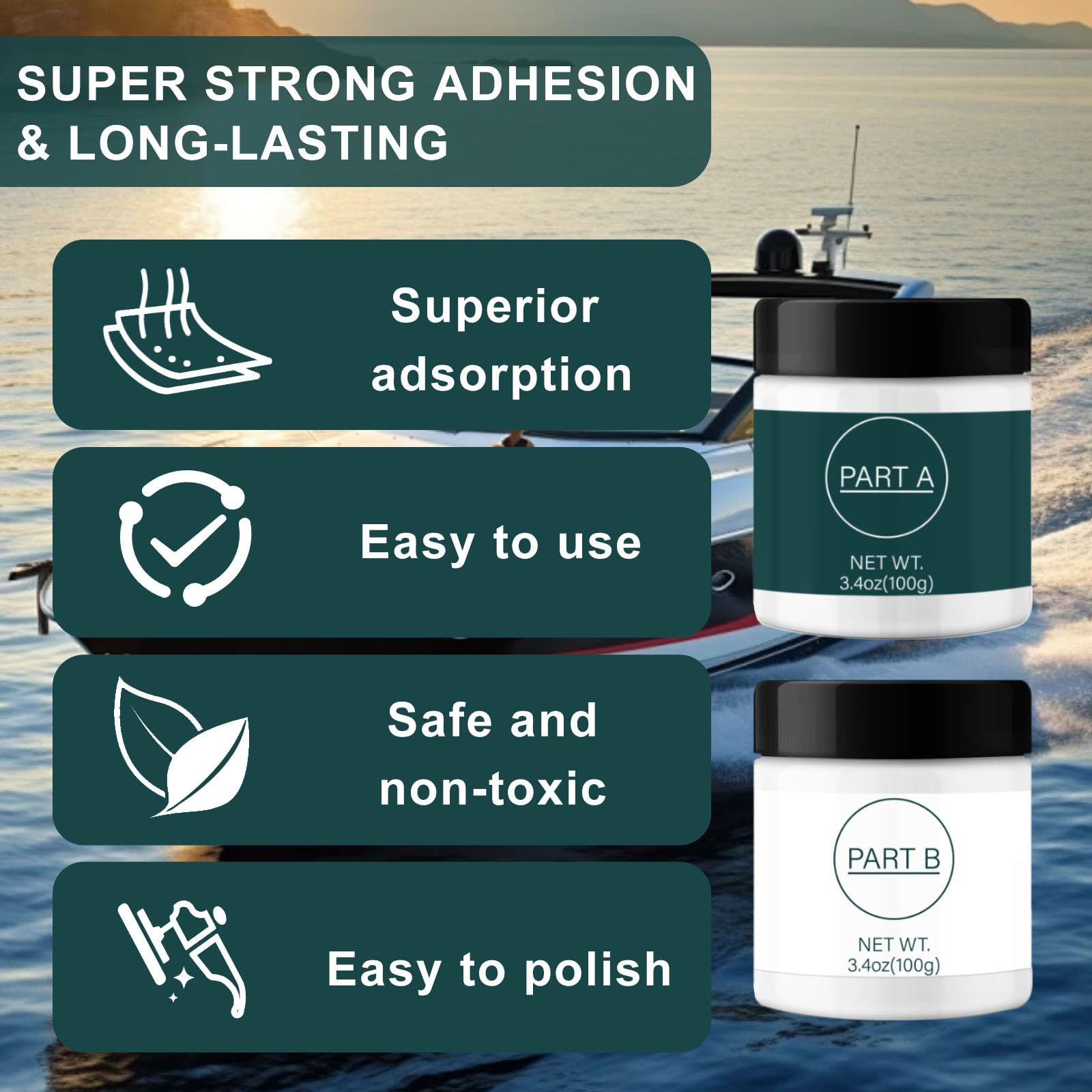 Gel Coat Repair Kit für Boote, Gelcoat Repair Kit für die Reparatur, von Glasfaserbooten Reparatur Chips Risse Gruben Von Kratzern, Löchern, Rissen