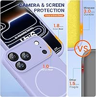 Vista 38 de Miracase Funda diseñada para iPhone 13 Pro Max con protector de pantalla, [forro de microfibra suave antiarañazos], funda protectora de silicona