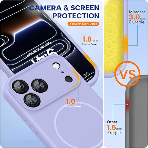 Miniatura 566 de Miracase - Funda diseñada para iPhone 11 con protector de pantalla, funda de goma de silicona líquida, protección total contra caídas y a prueba