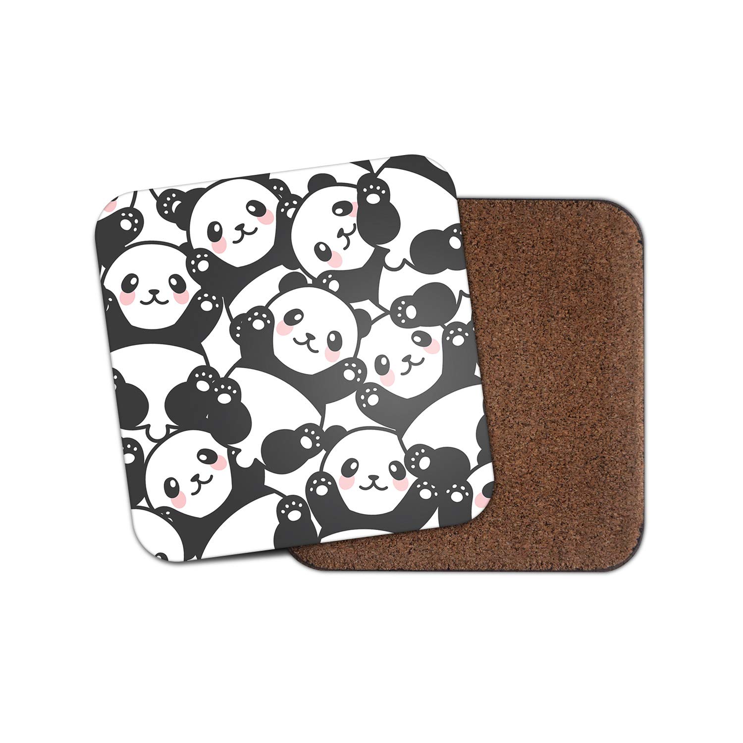 1 x Cute Panda Bears Coaster - Pandas Cute Kids China Baby Animal Funny #12364