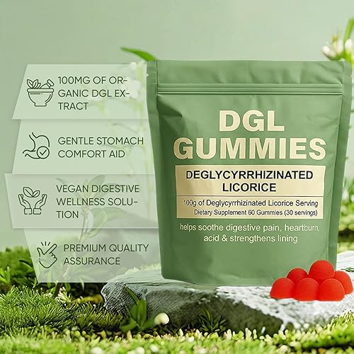 Miniatura 3 de Gomitas Dgl, 100 mg de extracto orgánico de Dgl, con harina de tapioca, fibra cítrica, mejora la digestión, apoya la salud del estómago, totalmente